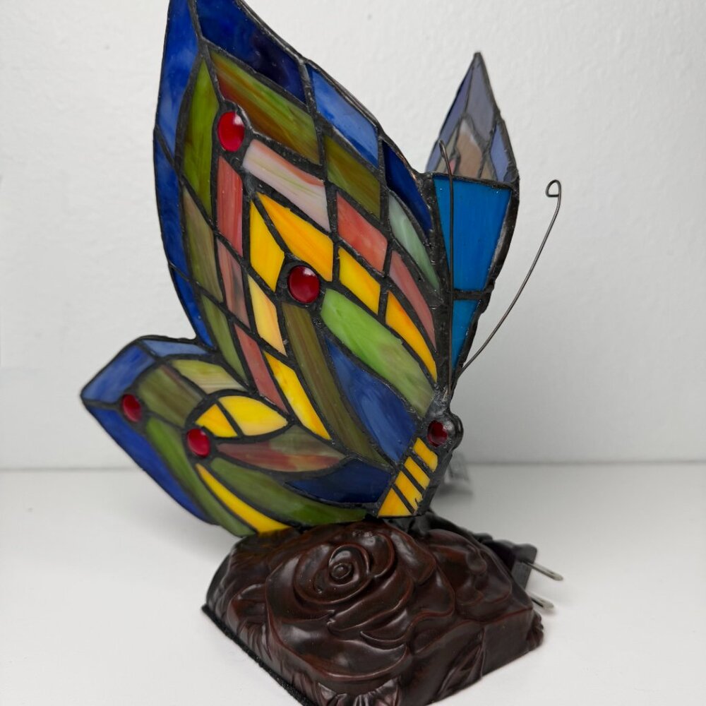 Stained Glass Butterfly Lamp - Tiffany Style Accent Light - Home Decor - Picture 7 of 7